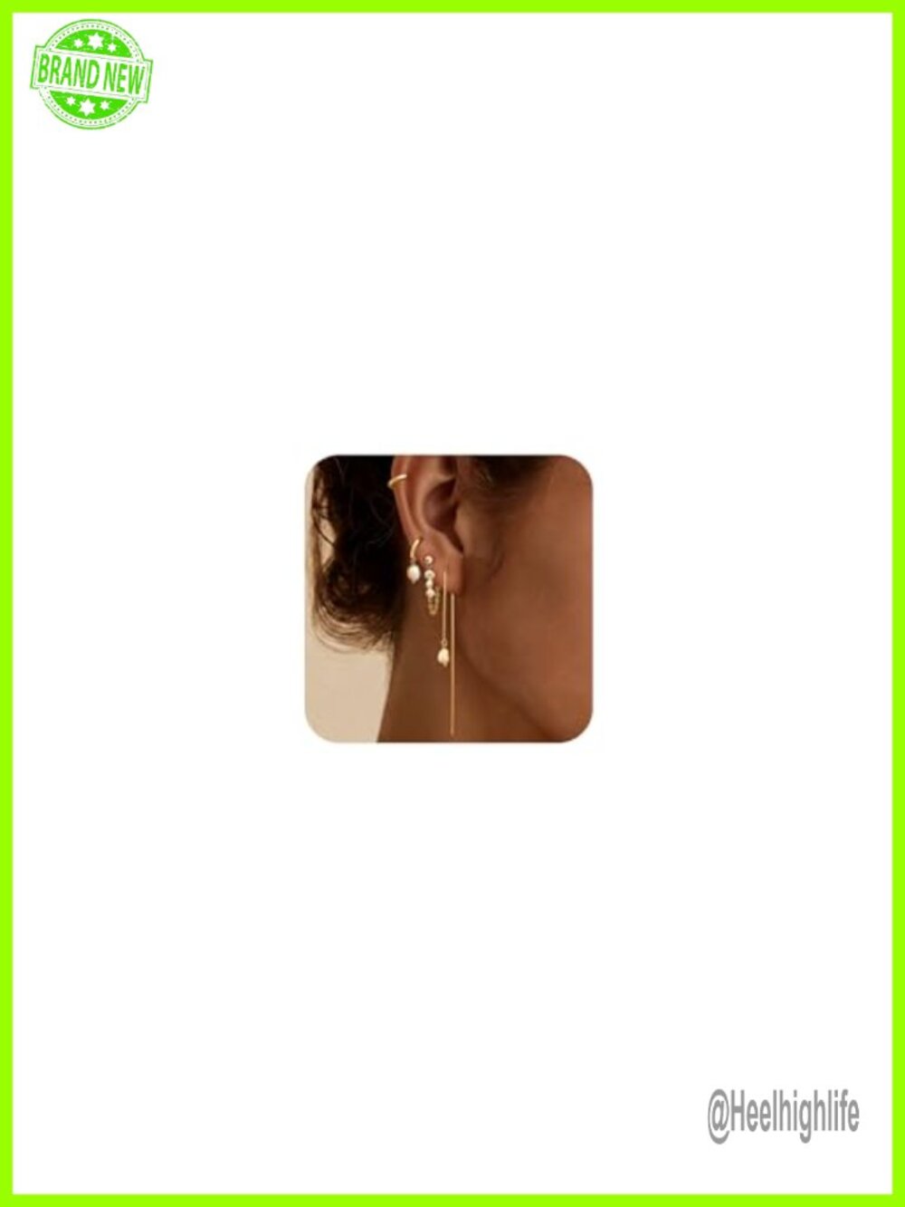 14K Gold Plated Pearl Huggie Hoop Drop Earrings Hypoallergenic